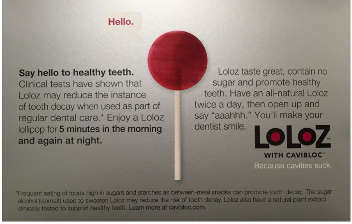 cavity prevention lollipop 